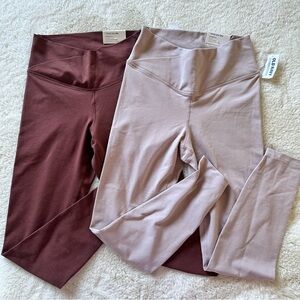 2Pack Old Navy Active PowerChill Extra High-Rise Leggings Go-Dry Mauve & Brown S